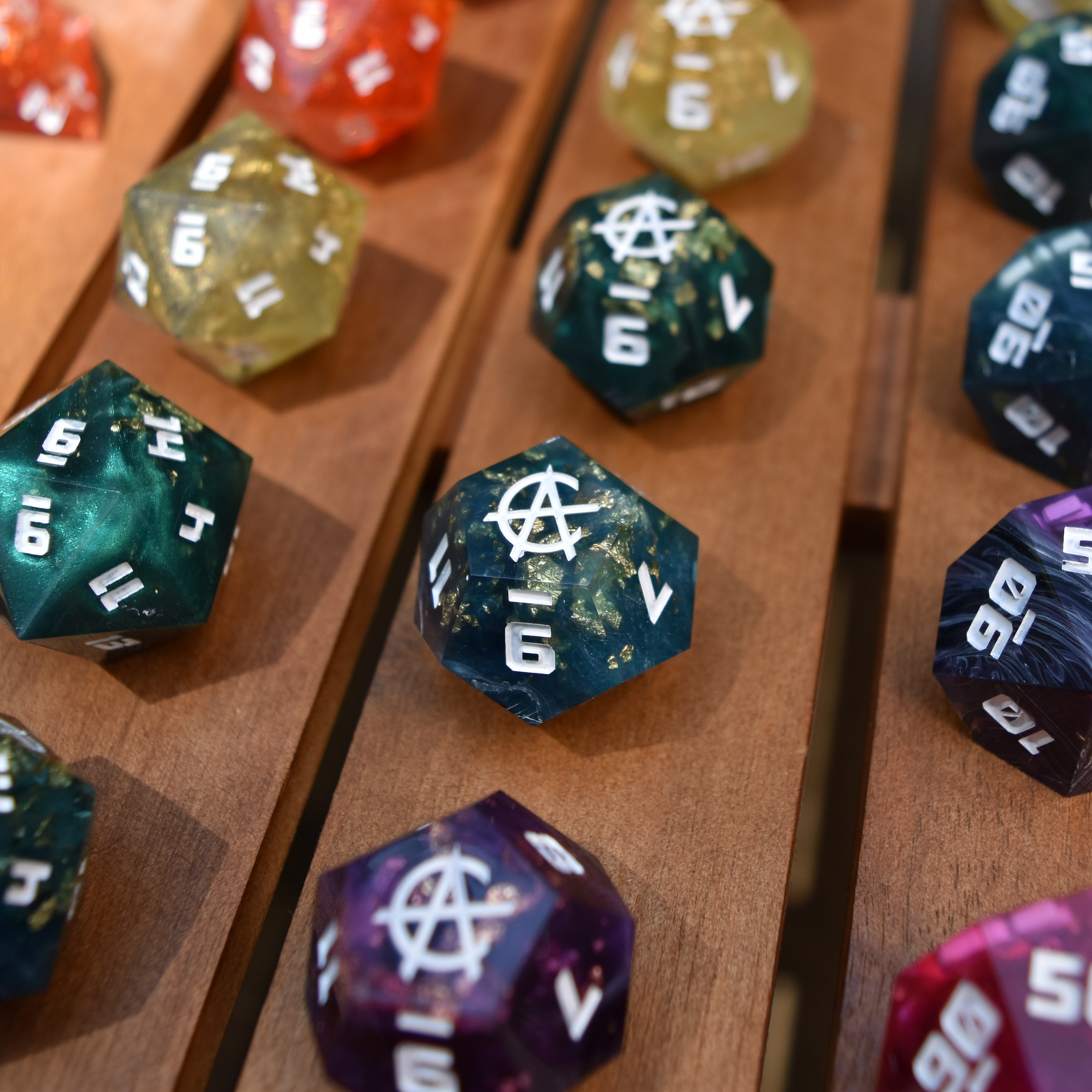 Handmade Sharp Edge Resin RPG Dice Set