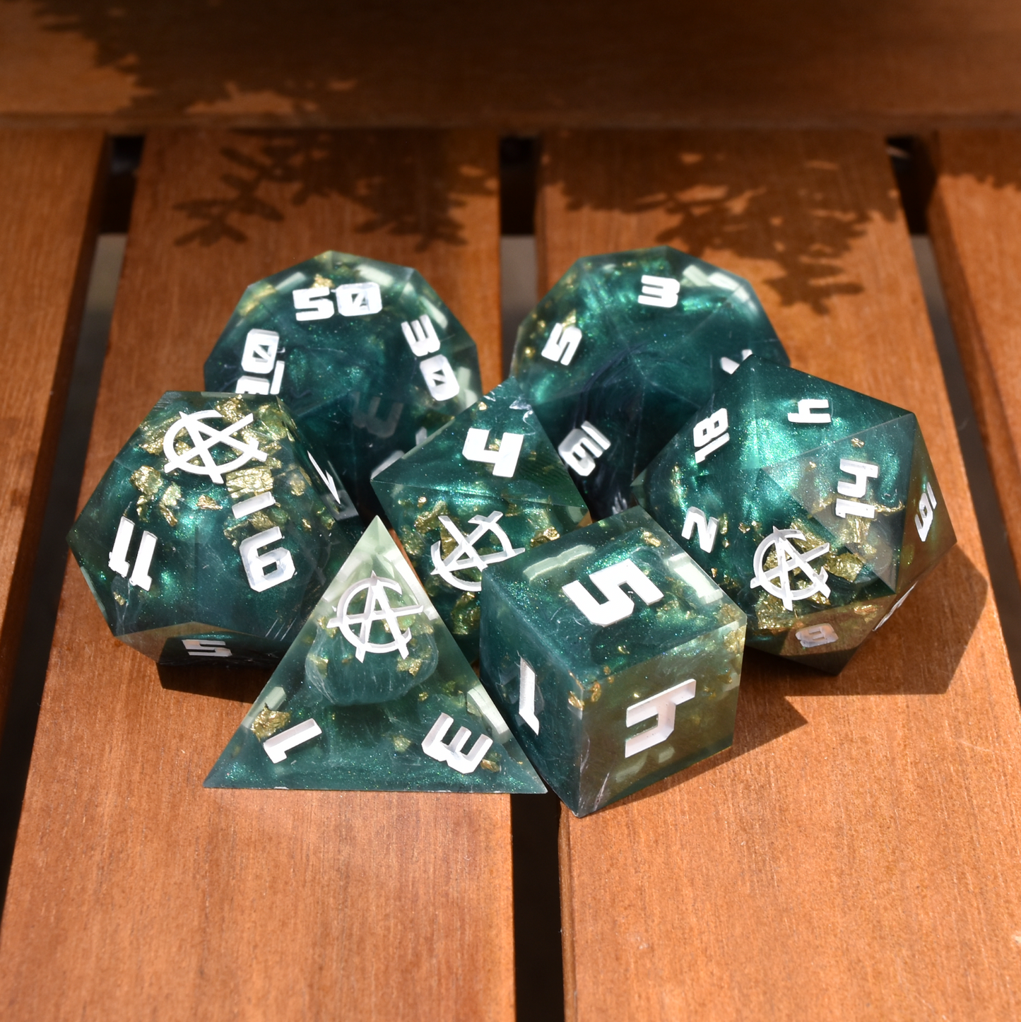 Handmade Sharp Edge Resin RPG Dice Set