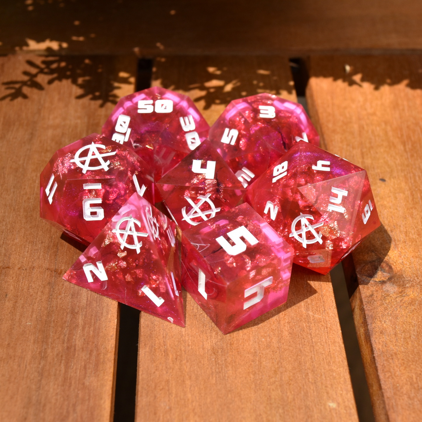 Handmade Sharp Edge Resin RPG Dice Set