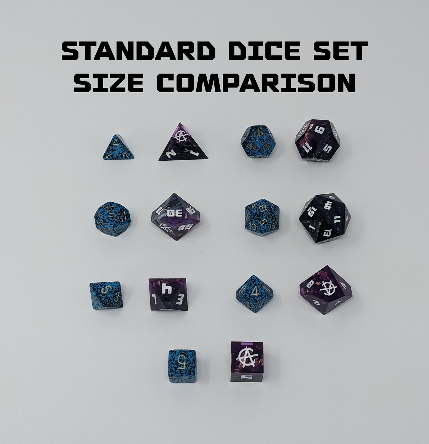 Handmade Sharp Edge Resin RPG Dice Set