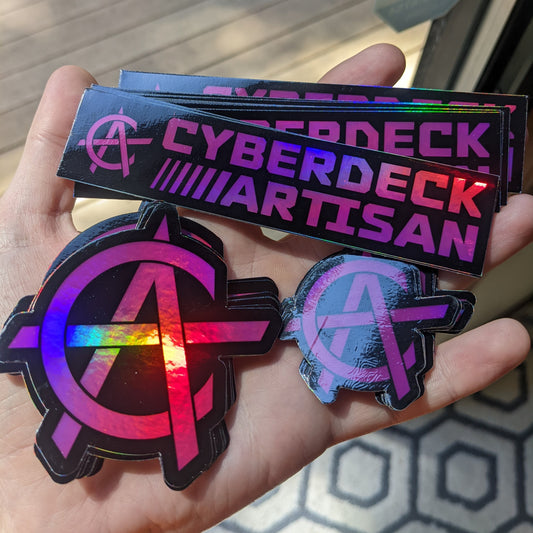 Holographic Cyberdeck Artisan Logo Stickers