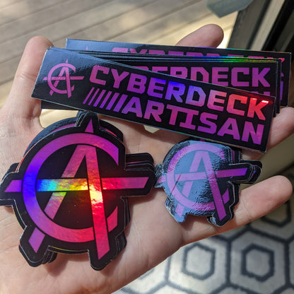 Holographic Cyberdeck Artisan Logo Stickers
